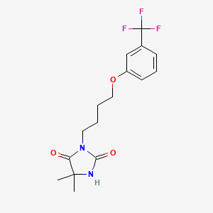 molecular formula C16H19F3N2O3 B4852672 5,5-dimethyl-3-{4-[3-(trifluoromethyl)phenoxy]butyl}-2,4-imidazolidinedione 