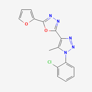molecular formula C15H10ClN5O2 B4852684 2-[1-(2-chlorophenyl)-5-methyl-1H-1,2,3-triazol-4-yl]-5-(2-furyl)-1,3,4-oxadiazole 