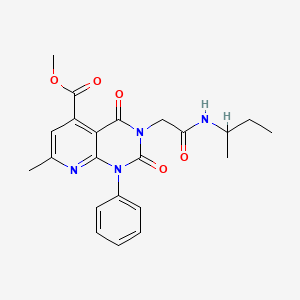 molecular formula C22H24N4O5 B4852697 methyl 3-[2-(sec-butylamino)-2-oxoethyl]-7-methyl-2,4-dioxo-1-phenyl-1,2,3,4-tetrahydropyrido[2,3-d]pyrimidine-5-carboxylate 