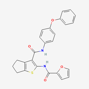 molecular formula C25H20N2O4S B4852698 N-(3-{[(4-phenoxyphenyl)amino]carbonyl}-5,6-dihydro-4H-cyclopenta[b]thien-2-yl)-2-furamide 