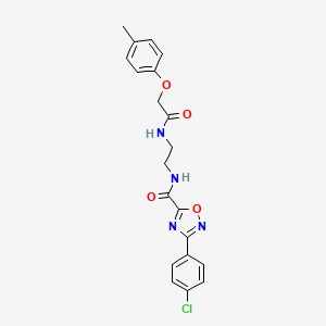molecular formula C20H19ClN4O4 B4852701 3-(4-chlorophenyl)-N-(2-{[(4-methylphenoxy)acetyl]amino}ethyl)-1,2,4-oxadiazole-5-carboxamide 