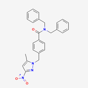 molecular formula C26H24N4O3 B4852705 N,N-dibenzyl-4-[(5-methyl-3-nitro-1H-pyrazol-1-yl)methyl]benzamide 