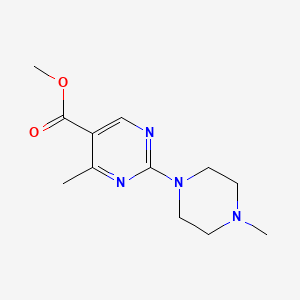 molecular formula C12H18N4O2 B4852719 methyl 4-methyl-2-(4-methyl-1-piperazinyl)-5-pyrimidinecarboxylate 