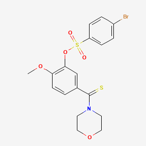 molecular formula C18H18BrNO5S2 B4852725 2-methoxy-5-(4-morpholinylcarbonothioyl)phenyl 4-bromobenzenesulfonate 