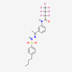 molecular formula C22H22F7N3O3S B4852750 N-(3-{N-[(4-butylphenyl)sulfonyl]ethanehydrazonoyl}phenyl)-2,2,3,3,4,4,4-heptafluorobutanamide 