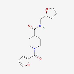 molecular formula C16H22N2O4 B4852797 1-(2-furoyl)-N-(tetrahydrofuran-2-ylmethyl)piperidine-4-carboxamide 