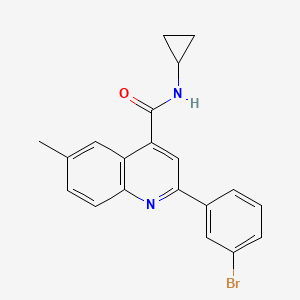 molecular formula C20H17BrN2O B4852812 2-(3-bromophenyl)-N-cyclopropyl-6-methyl-4-quinolinecarboxamide 