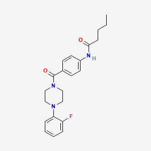 molecular formula C22H26FN3O2 B4852824 N-(4-{[4-(2-fluorophenyl)-1-piperazinyl]carbonyl}phenyl)pentanamide 