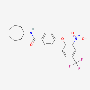 molecular formula C21H21F3N2O4 B4852831 N-cycloheptyl-4-[2-nitro-4-(trifluoromethyl)phenoxy]benzamide 