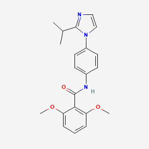 molecular formula C21H23N3O3 B4852856 N-[4-(2-isopropyl-1H-imidazol-1-yl)phenyl]-2,6-dimethoxybenzamide 
