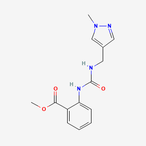 molecular formula C14H16N4O3 B4852861 methyl 2-[({[(1-methyl-1H-pyrazol-4-yl)methyl]amino}carbonyl)amino]benzoate 