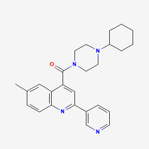 4-[(4-cyclohexyl-1-piperazinyl)carbonyl]-6-methyl-2-(3-pyridinyl)quinoline