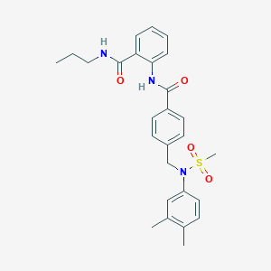 molecular formula C27H31N3O4S B4852899 2-[(4-{[(3,4-dimethylphenyl)(methylsulfonyl)amino]methyl}benzoyl)amino]-N-propylbenzamide 