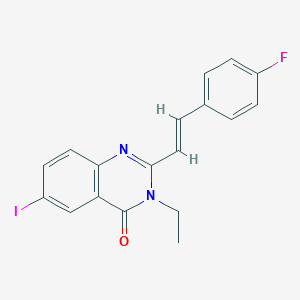 molecular formula C18H14FIN2O B485290 3-ethyl-2-[2-(4-fluorophenyl)vinyl]-6-iodo-4(3H)-quinazolinone CAS No. 431978-01-7