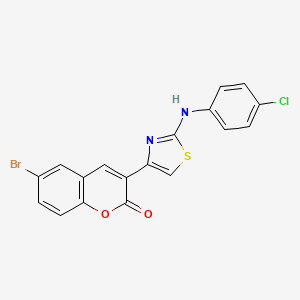 molecular formula C18H10BrClN2O2S B4852908 6-bromo-3-{2-[(4-chlorophenyl)amino]-1,3-thiazol-4-yl}-2H-chromen-2-one 