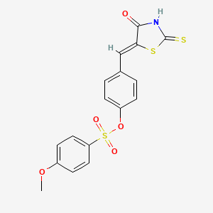 molecular formula C17H13NO5S3 B4852923 4-[(4-oxo-2-thioxo-1,3-thiazolidin-5-ylidene)methyl]phenyl 4-methoxybenzenesulfonate 