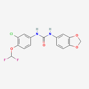 molecular formula C15H11ClF2N2O4 B4852946 N-1,3-benzodioxol-5-yl-N'-[3-chloro-4-(difluoromethoxy)phenyl]urea 