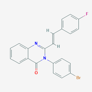 molecular formula C22H14BrFN2O B485295 3-(4-bromophenyl)-2-[(E)-2-(4-fluorophenyl)ethenyl]quinazolin-4(3H)-one CAS No. 388617-89-8