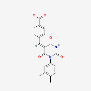 molecular formula C21H18N2O5 B4852950 methyl 4-{[1-(3,4-dimethylphenyl)-2,4,6-trioxotetrahydro-5(2H)-pyrimidinylidene]methyl}benzoate 