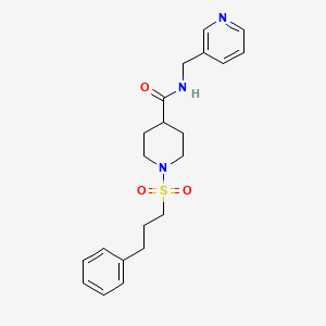 molecular formula C21H27N3O3S B4852957 1-[(3-phenylpropyl)sulfonyl]-N-(3-pyridinylmethyl)-4-piperidinecarboxamide 