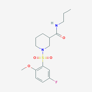 molecular formula C16H23FN2O4S B4852964 1-[(5-fluoro-2-methoxyphenyl)sulfonyl]-N-propyl-3-piperidinecarboxamide 