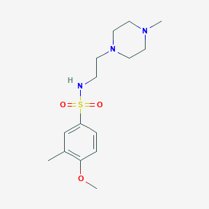 molecular formula C15H25N3O3S B4852988 4-methoxy-3-methyl-N-[2-(4-methyl-1-piperazinyl)ethyl]benzenesulfonamide 
