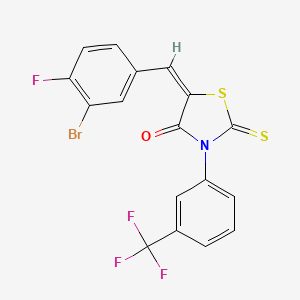 molecular formula C17H8BrF4NOS2 B4852994 5-(3-bromo-4-fluorobenzylidene)-2-thioxo-3-[3-(trifluoromethyl)phenyl]-1,3-thiazolidin-4-one 