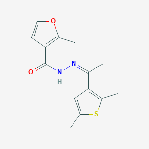 molecular formula C14H16N2O2S B4853008 N'-[1-(2,5-dimethyl-3-thienyl)ethylidene]-2-methyl-3-furohydrazide 