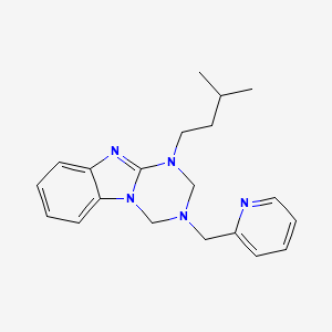 molecular formula C20H25N5 B4853027 1-(3-methylbutyl)-3-(2-pyridinylmethyl)-1,2,3,4-tetrahydro[1,3,5]triazino[1,2-a]benzimidazole 