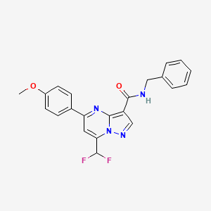 molecular formula C22H18F2N4O2 B4853047 N-benzyl-7-(difluoromethyl)-5-(4-methoxyphenyl)pyrazolo[1,5-a]pyrimidine-3-carboxamide 