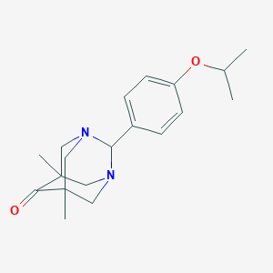 molecular formula C19H26N2O2 B485306 5,7-Dimethyl-2-(4-propan-2-yloxyphenyl)-1,3-diazatricyclo[3.3.1.13,7]decan-6-one CAS No. 432019-25-5