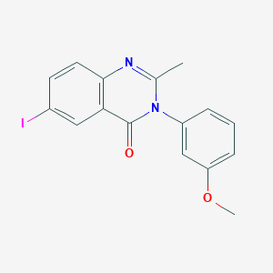 molecular formula C16H13IN2O2 B485307 6-iodo-3-(3-methoxyphenyl)-2-methylquinazolin-4(3H)-one CAS No. 4449-76-7