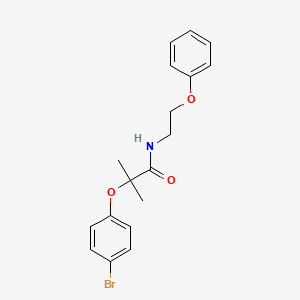 molecular formula C18H20BrNO3 B4853078 2-(4-bromophenoxy)-2-methyl-N-(2-phenoxyethyl)propanamide 