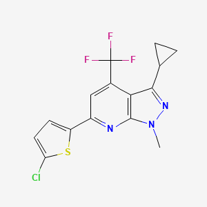 molecular formula C15H11ClF3N3S B4853083 6-(5-chloro-2-thienyl)-3-cyclopropyl-1-methyl-4-(trifluoromethyl)-1H-pyrazolo[3,4-b]pyridine 