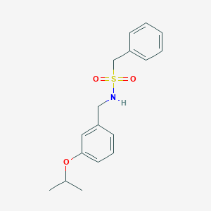 molecular formula C17H21NO3S B4853107 N-(3-isopropoxybenzyl)-1-phenylmethanesulfonamide 