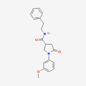 molecular formula C20H22N2O3 B4853109 1-(3-methoxyphenyl)-5-oxo-N-(2-phenylethyl)pyrrolidine-3-carboxamide 