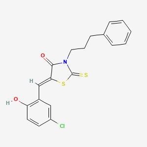 molecular formula C19H16ClNO2S2 B4853136 5-(5-chloro-2-hydroxybenzylidene)-3-(3-phenylpropyl)-2-thioxo-1,3-thiazolidin-4-one 