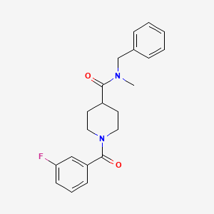 molecular formula C21H23FN2O2 B4853146 N-benzyl-1-(3-fluorobenzoyl)-N-methyl-4-piperidinecarboxamide 