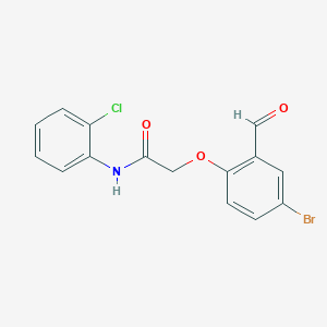 molecular formula C15H11BrClNO3 B4853148 2-(4-bromo-2-formylphenoxy)-N-(2-chlorophenyl)acetamide 