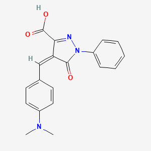 molecular formula C19H17N3O3 B4853149 4-[4-(dimethylamino)benzylidene]-5-oxo-1-phenyl-4,5-dihydro-1H-pyrazole-3-carboxylic acid 