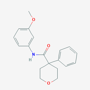 molecular formula C19H21NO3 B485315 N-(3-methoxyphenyl)-4-phenyltetrahydro-2H-pyran-4-carboxamide CAS No. 432013-06-4