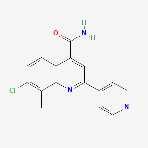 molecular formula C16H12ClN3O B4853174 7-chloro-8-methyl-2-(4-pyridinyl)-4-quinolinecarboxamide 