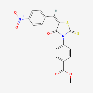 molecular formula C18H12N2O5S2 B4853182 methyl 4-[5-(4-nitrobenzylidene)-4-oxo-2-thioxo-1,3-thiazolidin-3-yl]benzoate 