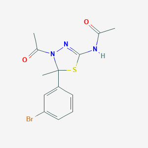 molecular formula C13H14BrN3O2S B485319 N-[4-acetyl-5-(3-bromophenyl)-5-methyl-4,5-dihydro-1,3,4-thiadiazol-2-yl]acetamide CAS No. 6471-33-6