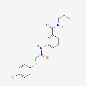 molecular formula C19H21ClN2O2S B4853190 3-({[(4-chlorophenyl)thio]acetyl}amino)-N-isobutylbenzamide 