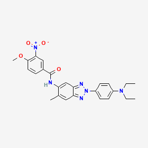 molecular formula C25H26N6O4 B4853196 N-{2-[4-(diethylamino)phenyl]-6-methyl-2H-1,2,3-benzotriazol-5-yl}-4-methoxy-3-nitrobenzamide 