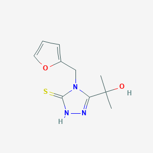 molecular formula C10H13N3O2S B4853200 2-[4-(2-furylmethyl)-5-mercapto-4H-1,2,4-triazol-3-yl]-2-propanol 
