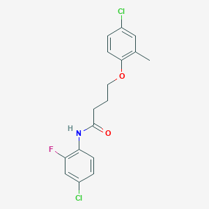 molecular formula C17H16Cl2FNO2 B4853284 N-(4-chloro-2-fluorophenyl)-4-(4-chloro-2-methylphenoxy)butanamide 