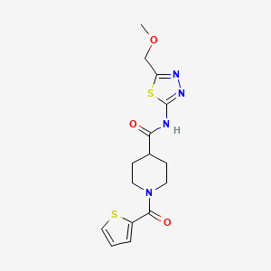molecular formula C15H18N4O3S2 B4853305 N-[5-(methoxymethyl)-1,3,4-thiadiazol-2-yl]-1-(2-thienylcarbonyl)-4-piperidinecarboxamide 