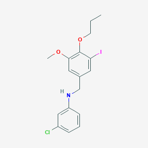 molecular formula C17H19ClINO2 B4853343 (3-chlorophenyl)(3-iodo-5-methoxy-4-propoxybenzyl)amine 